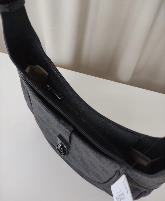 Guess Maime Hobo torebka damska monogram czarna szara