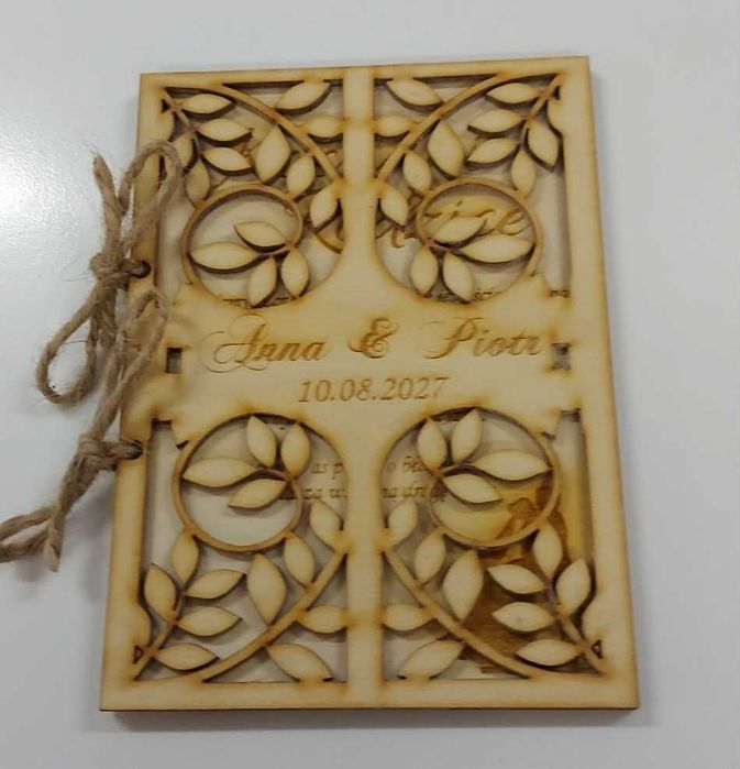 Kartka ażurowa prośba o błogosławieństwo rodziców imiona data 15x11cm