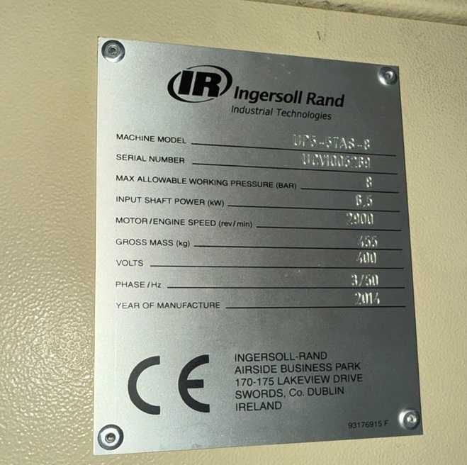 Sprężarka kompresor śrubowy z osuszaczem 8 bar 6,5kW - 100% sprawna!