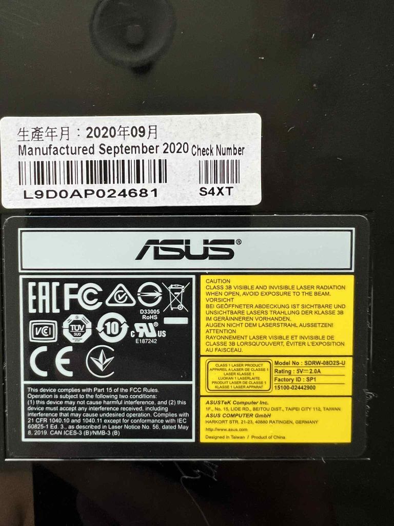 Nagrywarka zewnętrzna ASUS SDRW