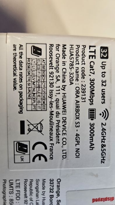 Hotspot HUAWEI Airbox S3 2.4ghz&5ghz Cat7 300Mbps