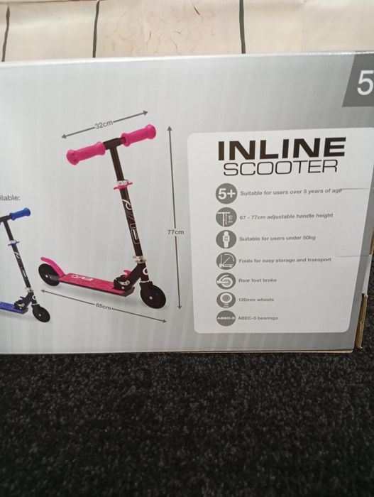 Hulajnoga EVO inline scooter różowa do 50 kg