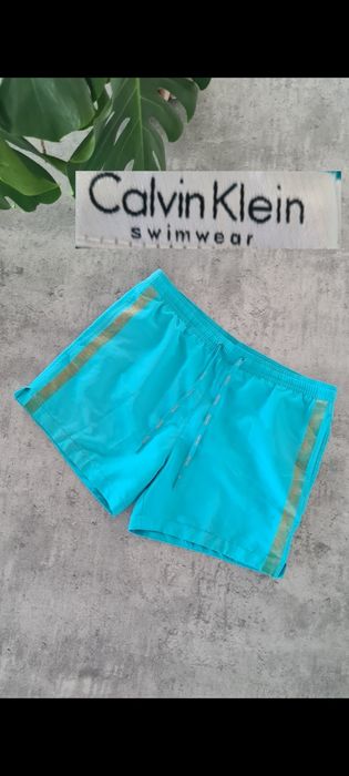 Krótkie spodenki Szorty Kąpielówki Calvin Klein.  Turkusowe. Rozmiar L