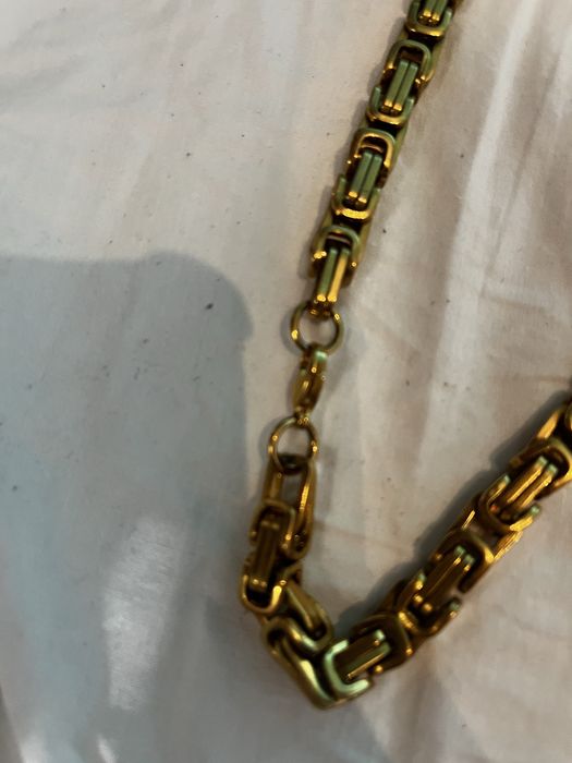 Gruby lancuch meski złoty splot krolewski stal chirurgiczna