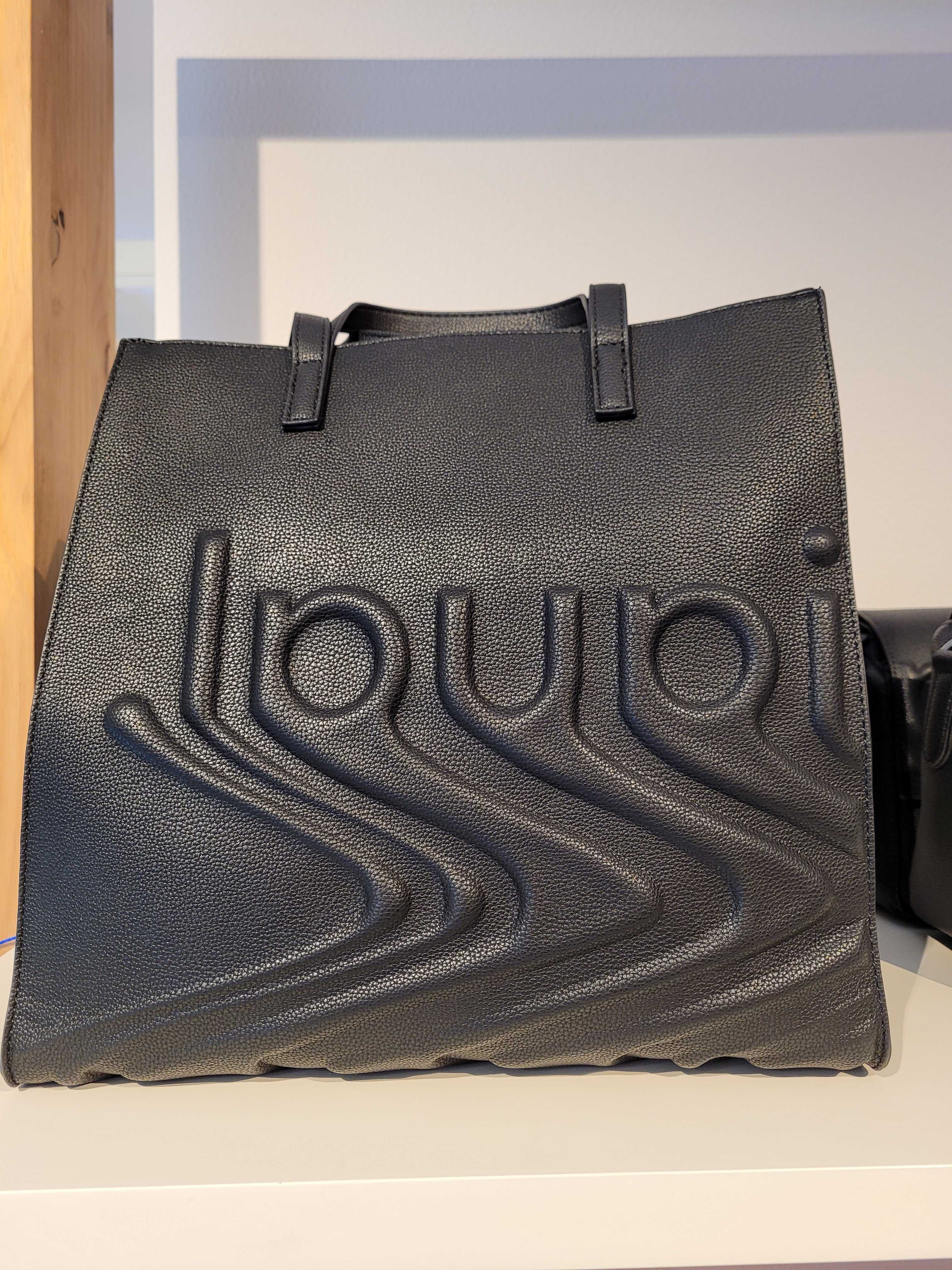 Torebka shopper czarna logowana