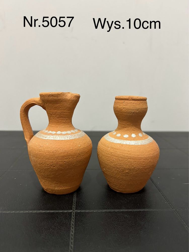 Miniaturkowe dzbanek + wazonik gliniane nr.5057