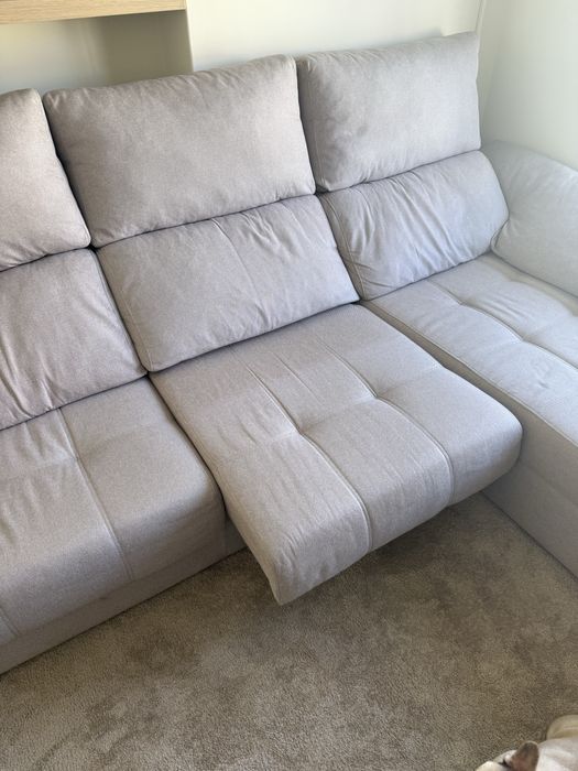 Sofa chaise long beje/cinza
