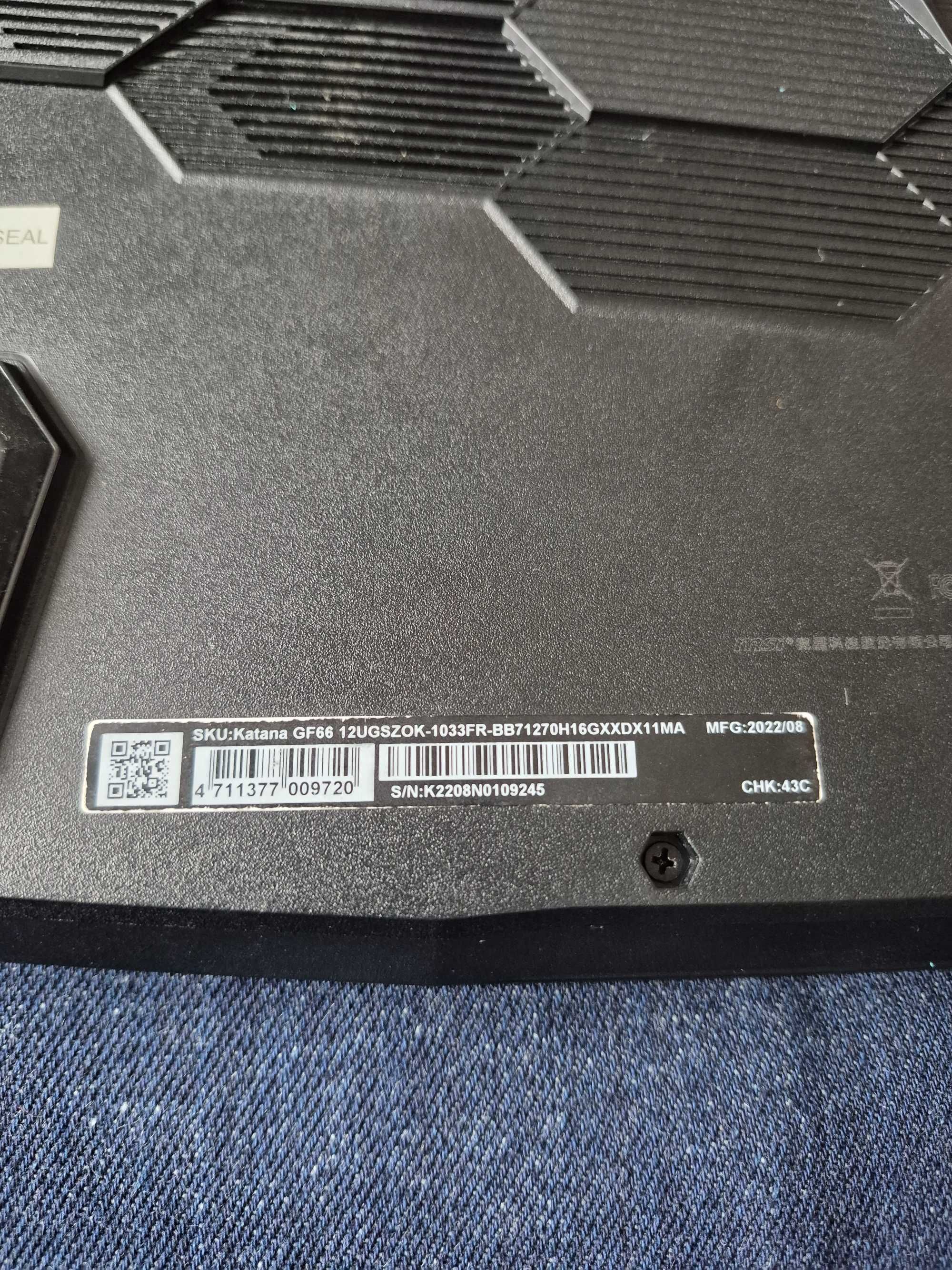 MSI Katana GF66, I7-12700H, RAM 16 ГБ DDR5, SSD 1 ТБ, RTX3070Ti 8 ГБ