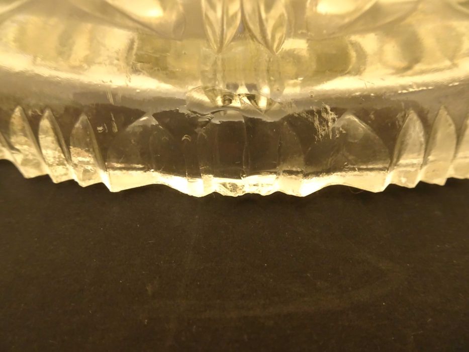 Kryształowy talerz, patera, tortownica, kryształ prl, vintage