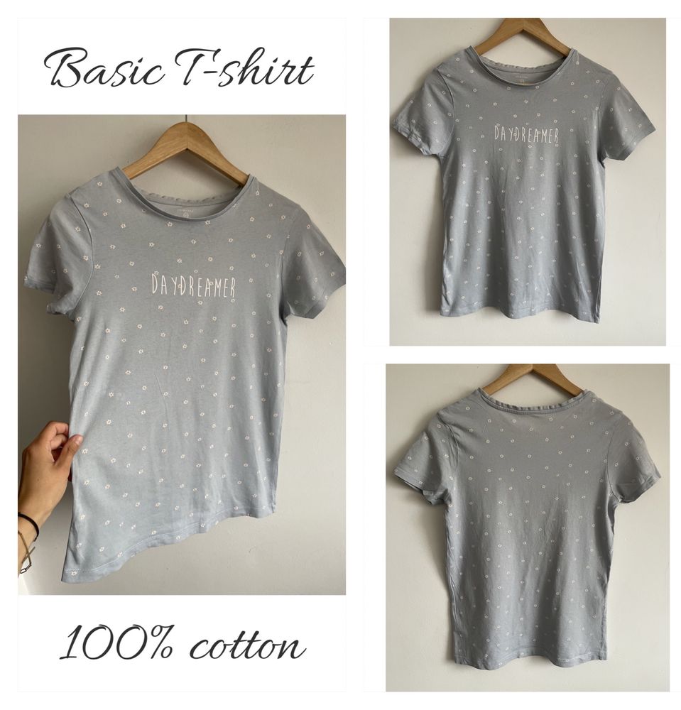 Primark basic t-shirt koszulka w stokrotki bawełna 100%