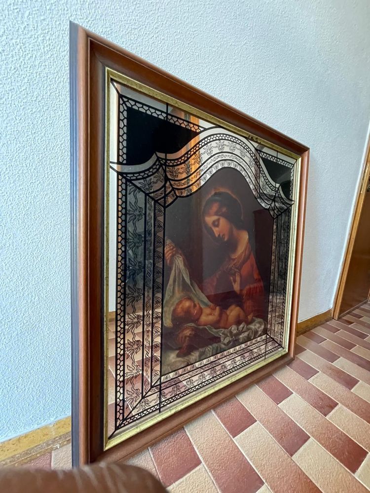 Quadro espelhado imagem religiosa
