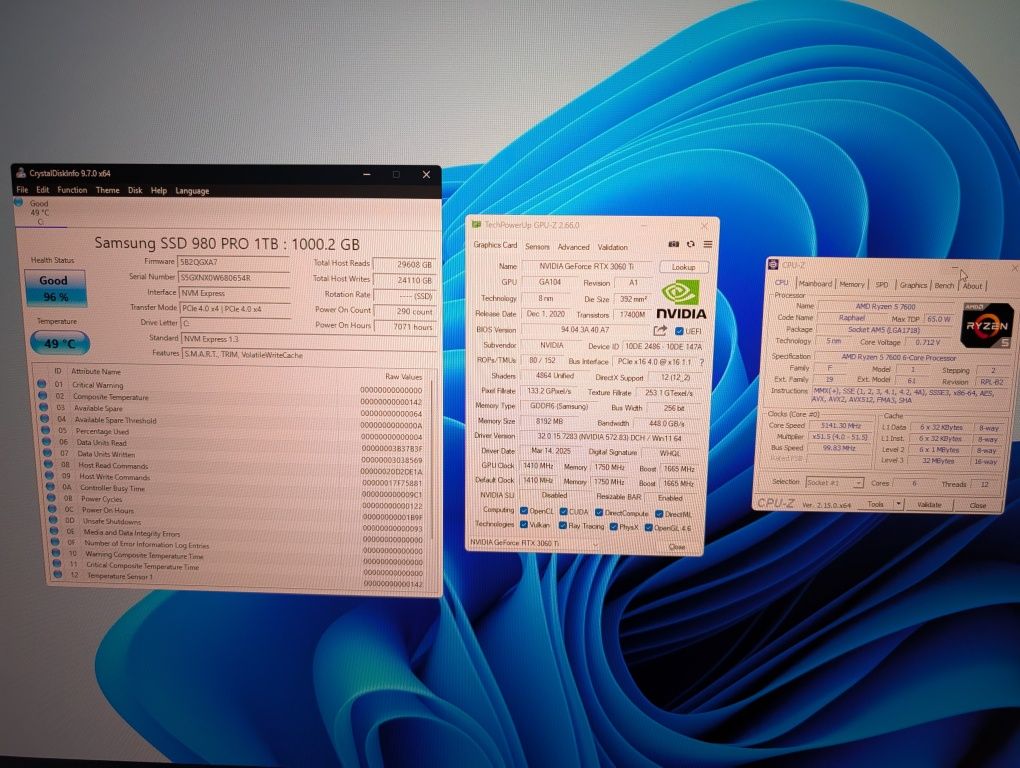 Особистий комп'ютер ігровий | RTX 3060 Ti +Ryzen 5 7600 32GB + 1TB SSD