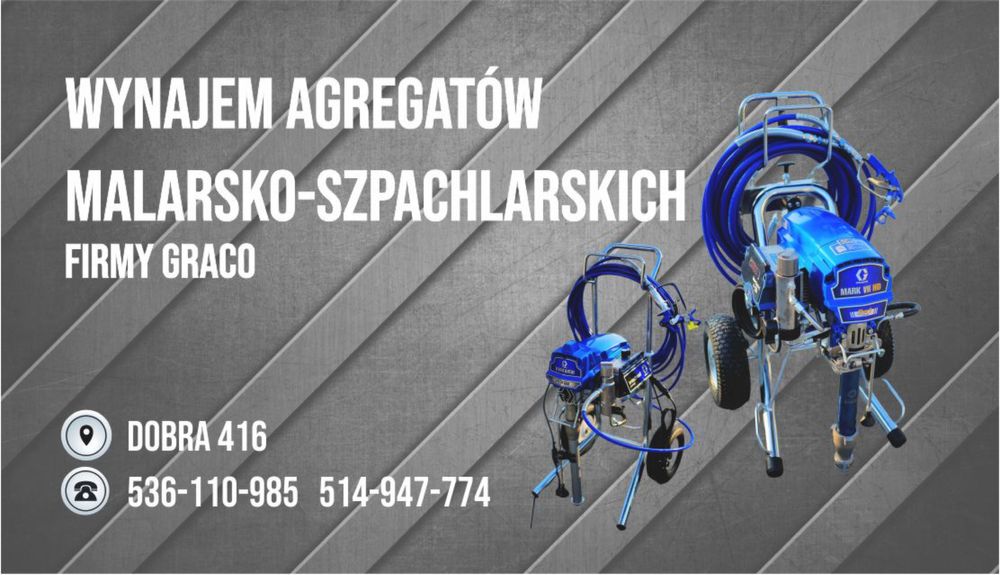 Wynajem agregatów malarskich i malarsko-szpachlarskich!!!