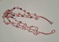 Naszyjnik z różowego sznurka z koralikami