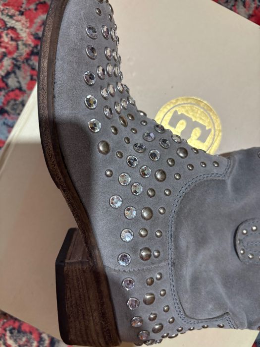 Черевики, натуральна замша, Италія, ручна робота. Розмір 39 Брендові.