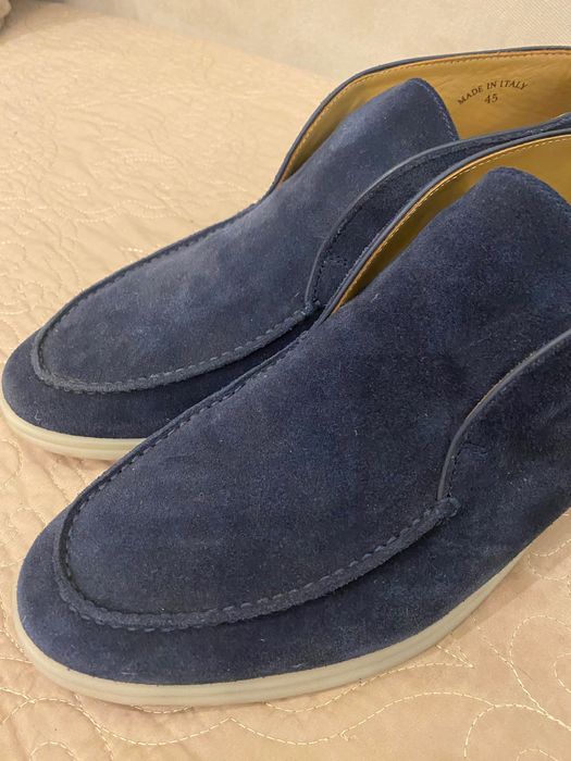 Дезерти, лофери замша темно сині Lora Piano оригинал