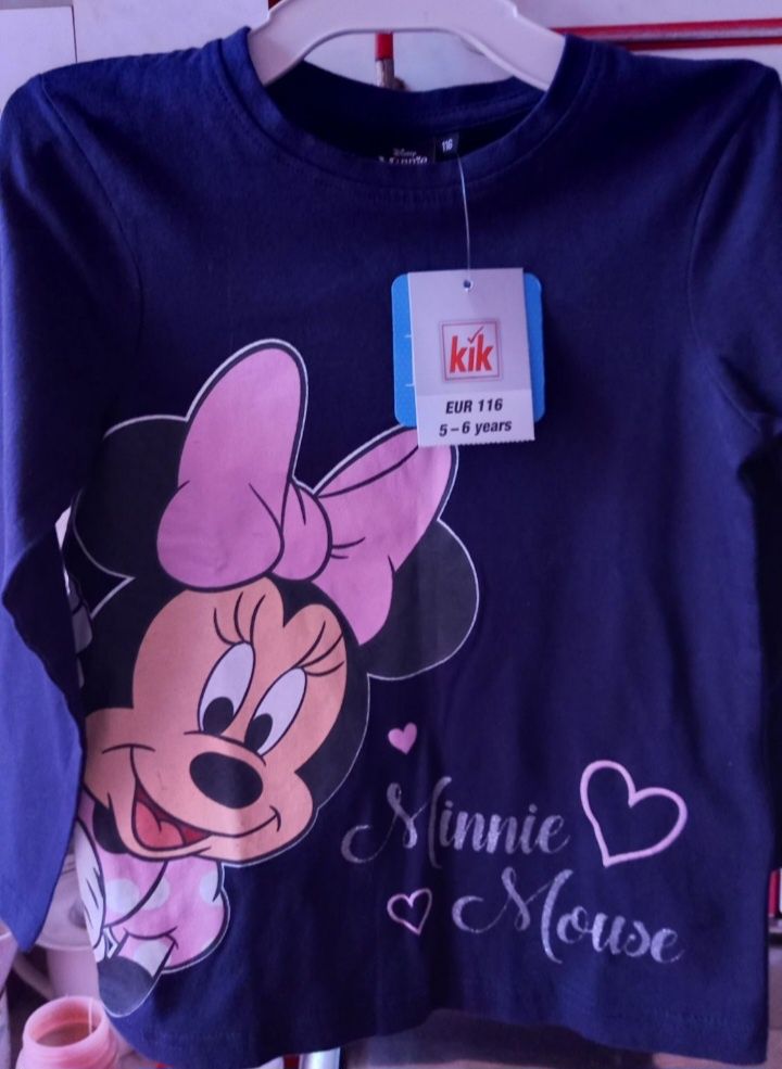 Nowy komplecik dziewczecy granatowy Minnie (bluzka+getry) z metka 116