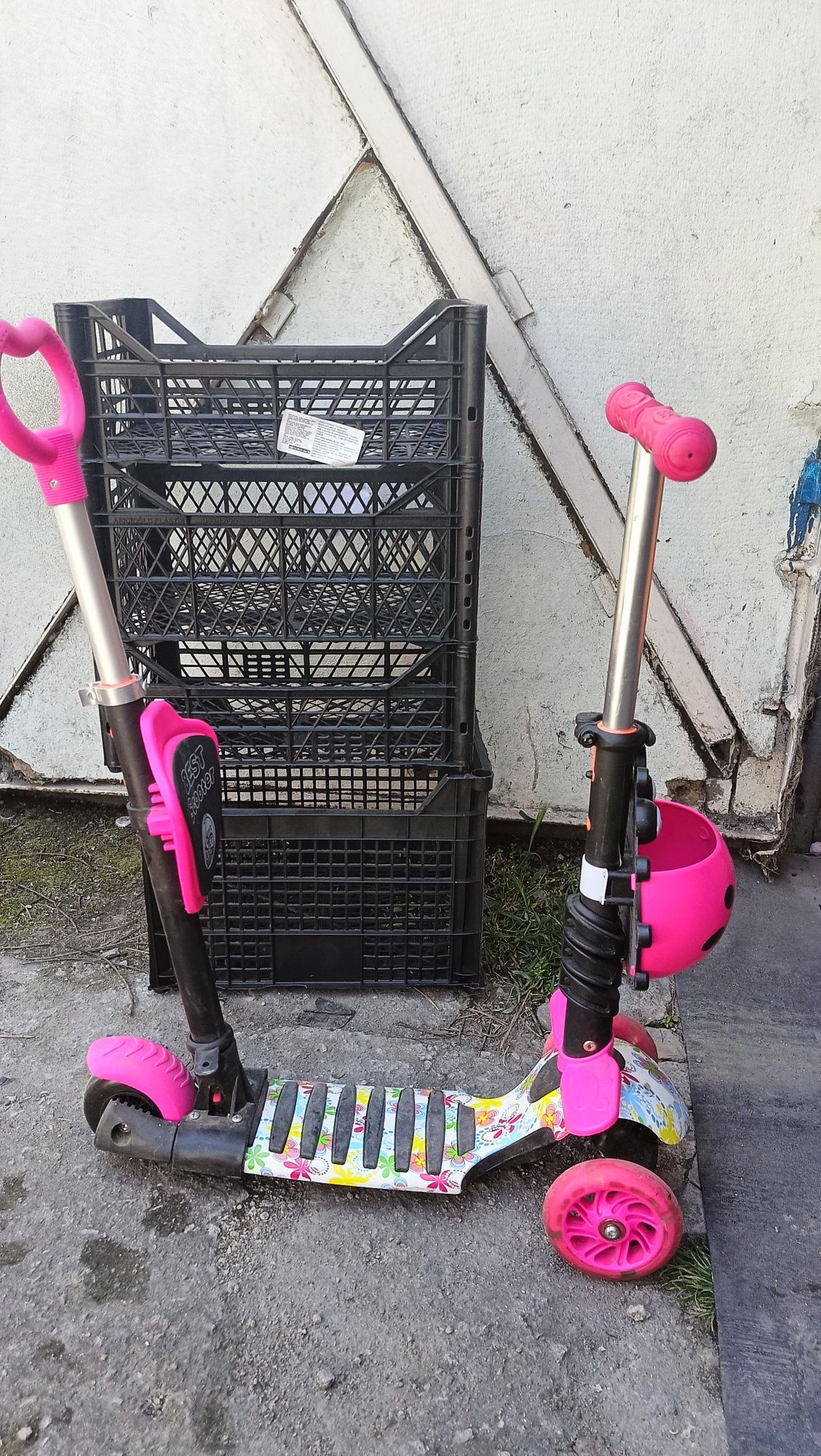Дитячий самокат Scooter 5in1 з светящими колесами "Маки"