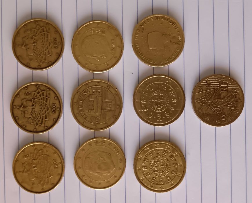 Moedas euro desde 1999 e moedas comemorativas