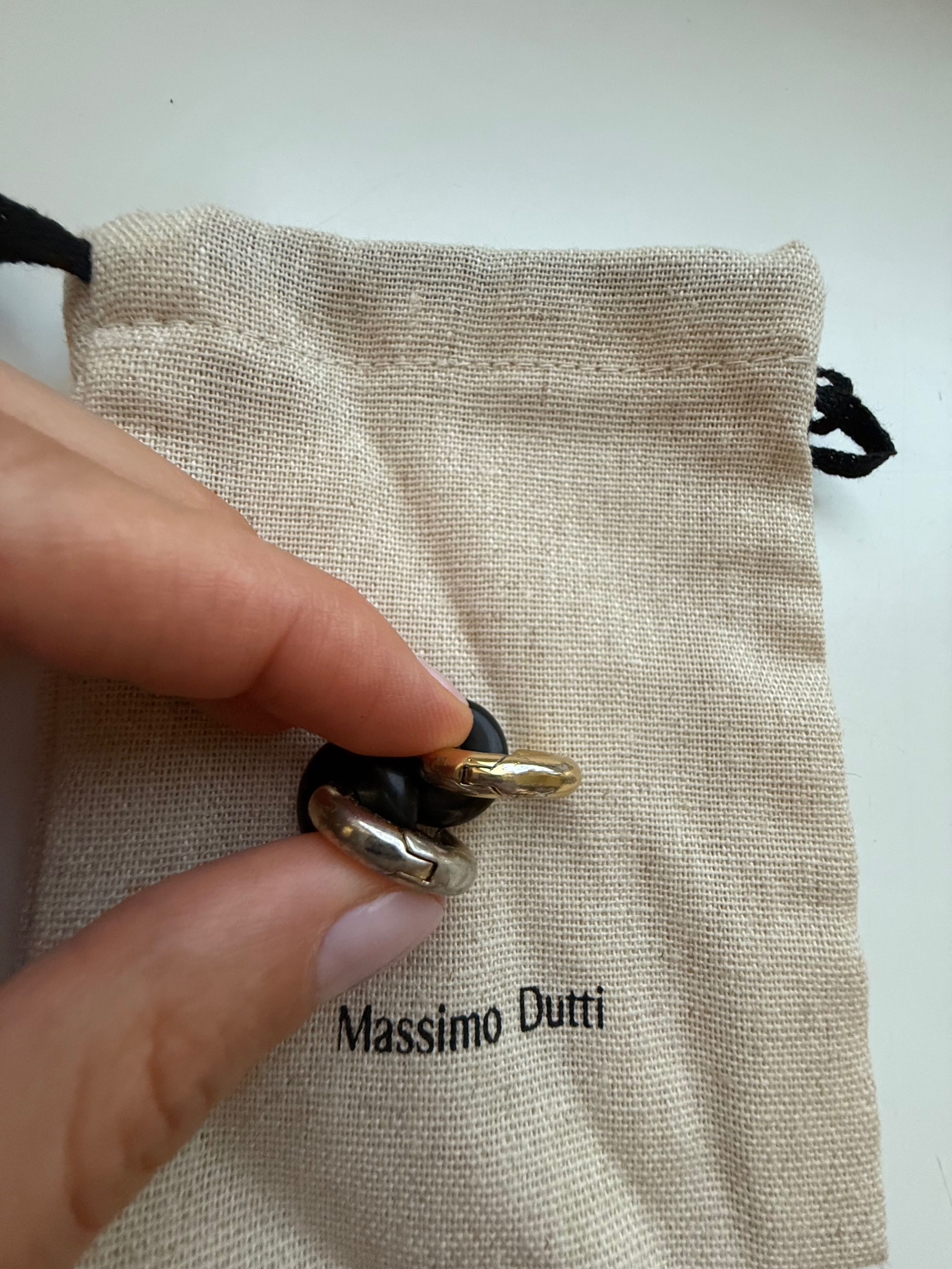 Massimo dutti сережки кільця з чорним каменем