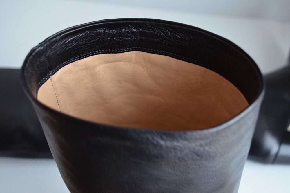 BEZ SZWÓW wsuwane WYGODNE całe z NATURALNEJ SKÓRY kozaki The Seller 40