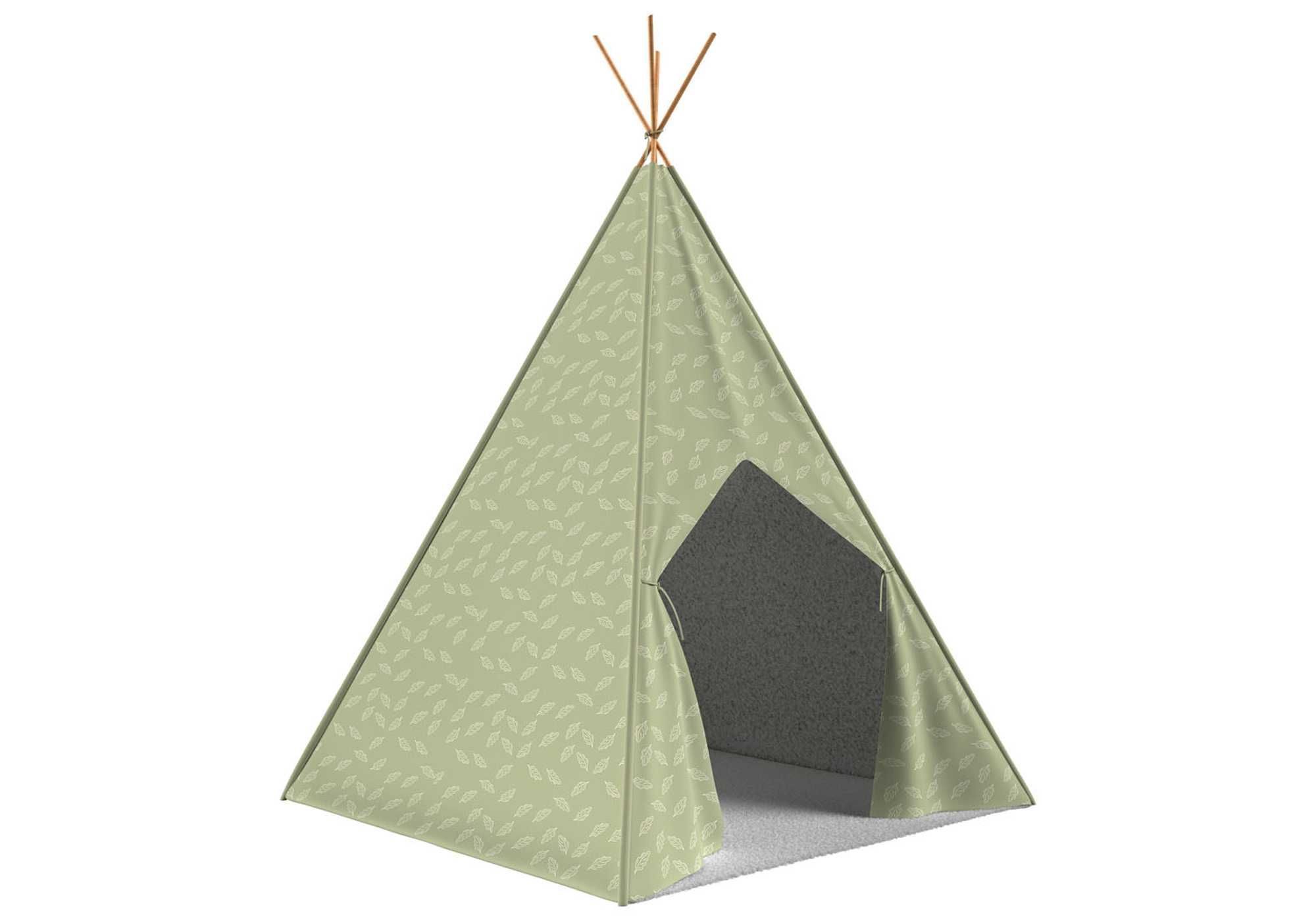 Namiot Tipi dla dzieci naturalne drewno bawełna stabilna konstrukcja