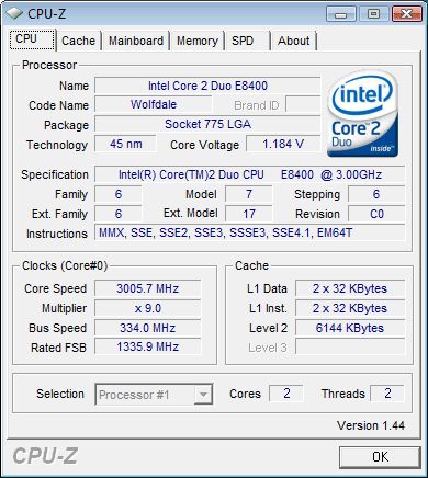 775, core2duo e8400 2 ядра 3000 mhz