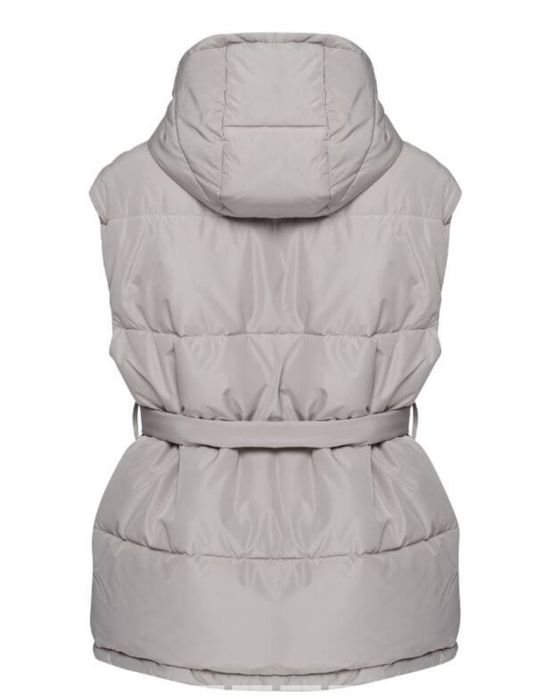 Жилет Rikkyhype подовжений осінньо-весняний з поясом та капюшоном, сір