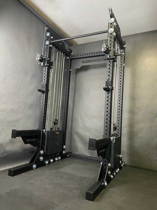 HALF RACK 80x80x3 + wyciąg regulowany / stos 100kg / brama / klatka