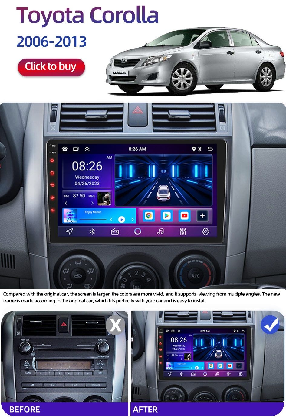 ‼️Акція‼️Магнітола Toyota Rav4,Aygo,CamryCorolla,Android 4/64gb