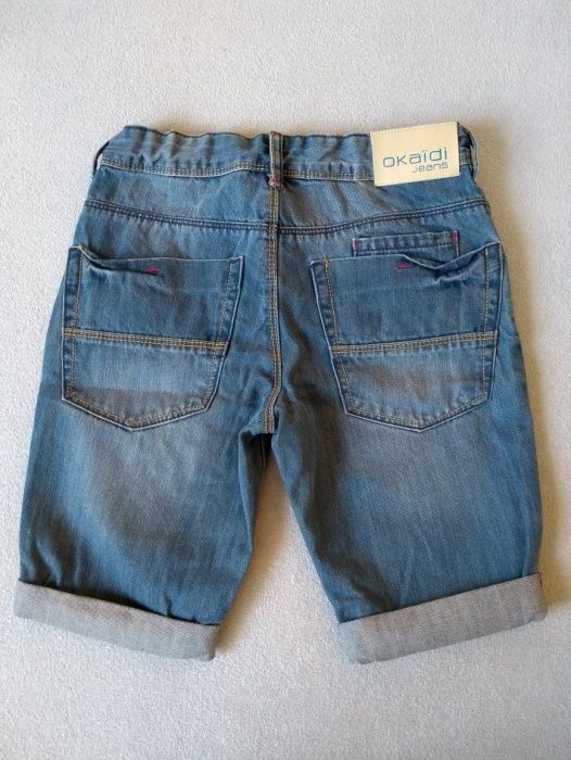 Nowe krótkie spodnie jeansowe r 140 Okaidi
