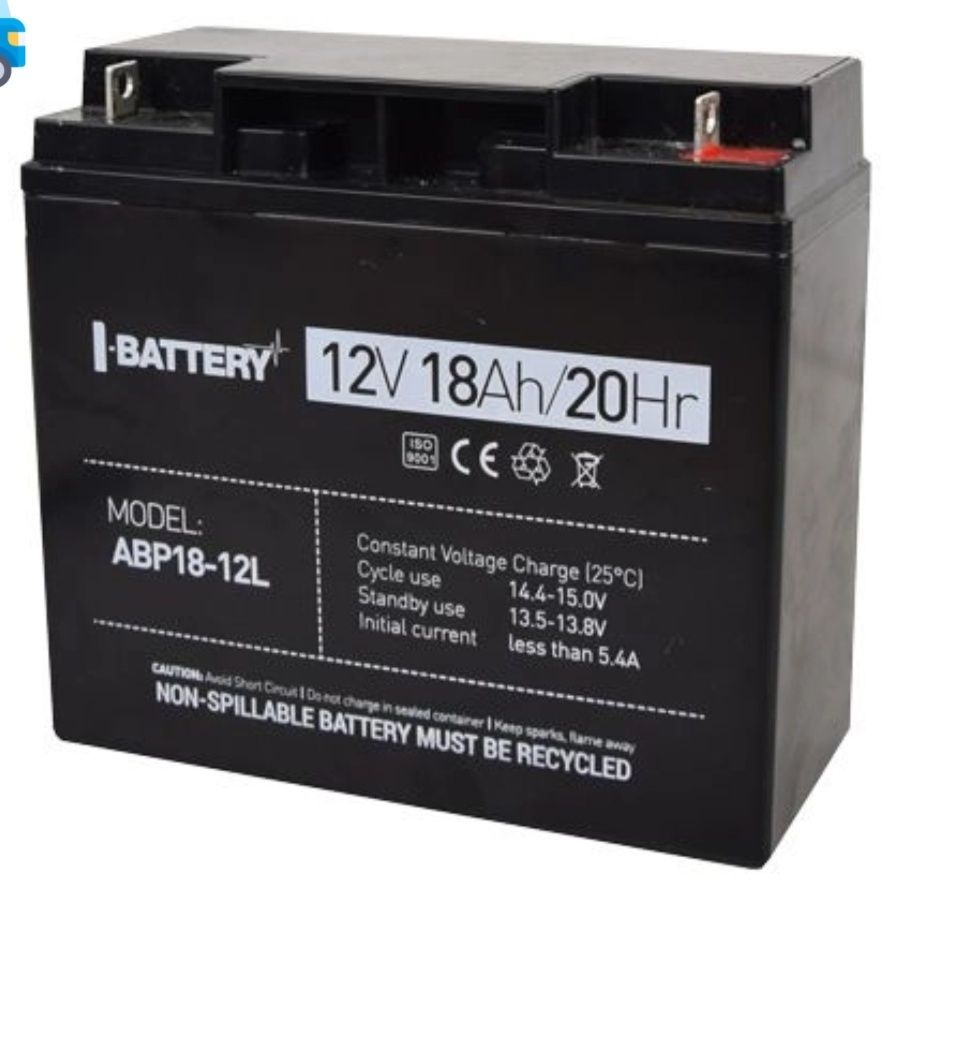 Акумулятор гелевий ibattery 12 В 18 Ач 
А