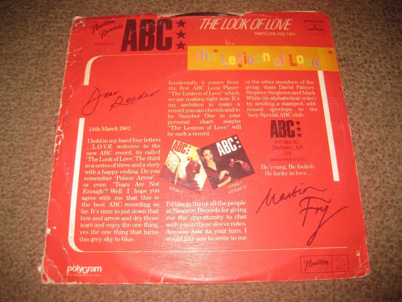 Vinil Single 45 rpm dos ABC "The Look Of Love"