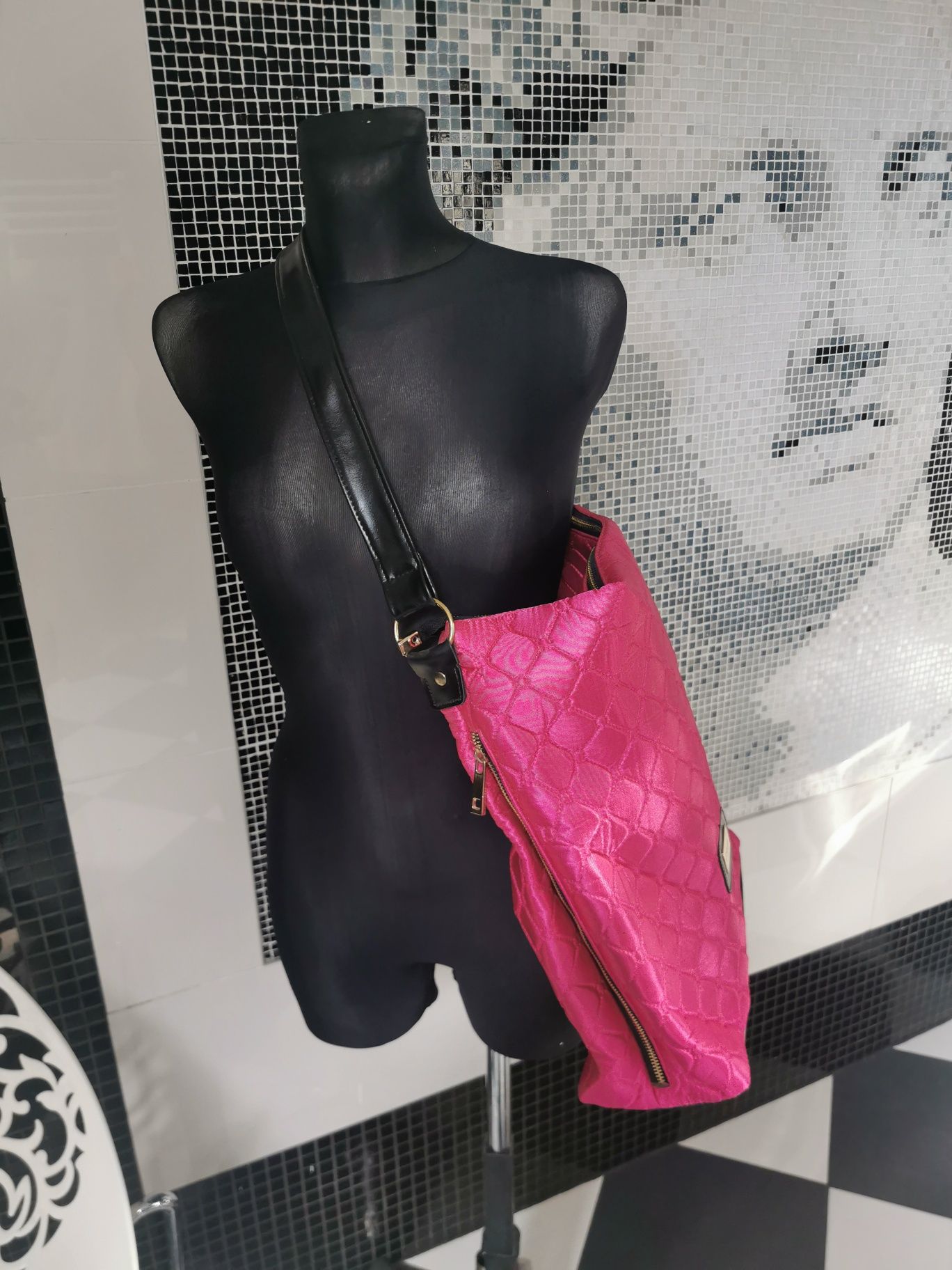 Torba pikowana punk duża A4 nowa angelo made in italy