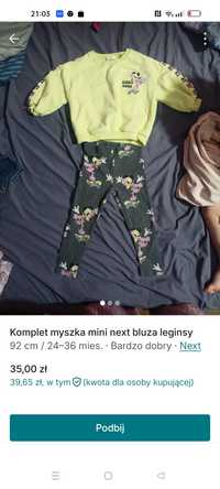 Komplet next bluza leginsy