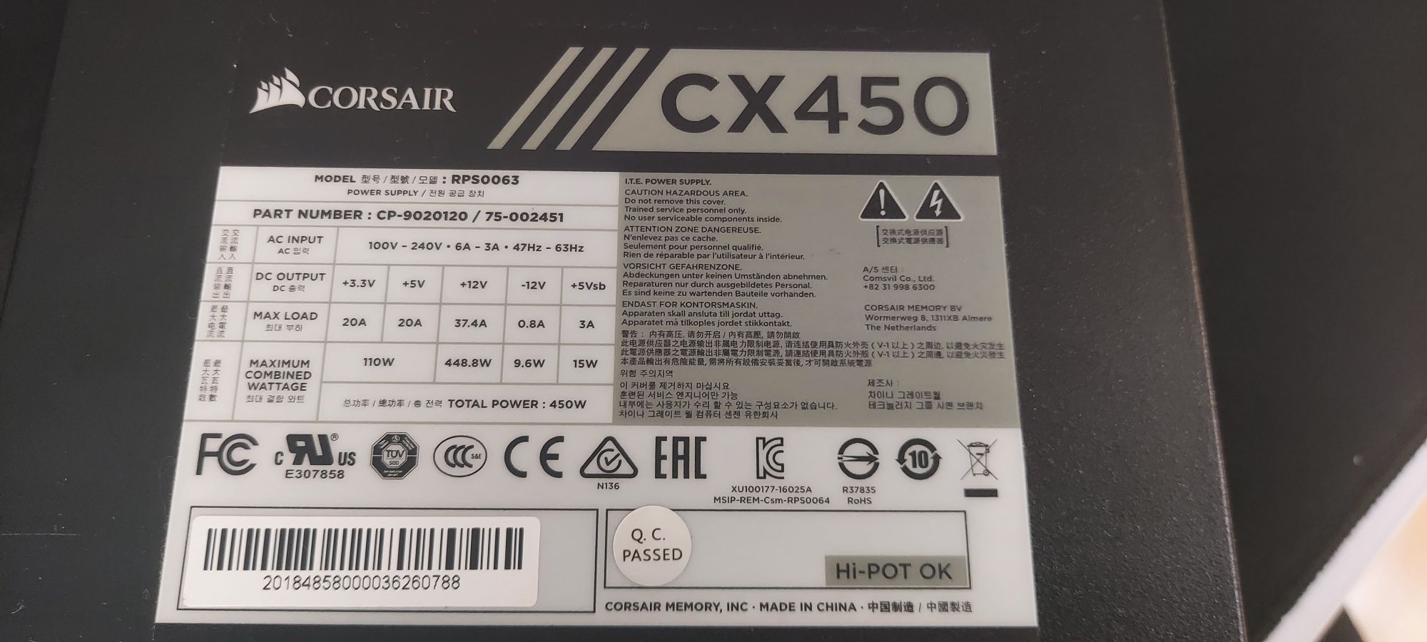 Zasilacz Corsair CX450