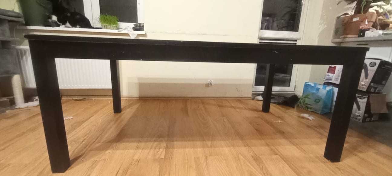 Stół czarny 100x180-300 IKEA + krzesła