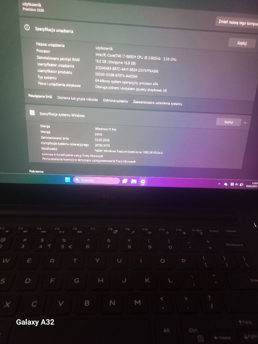 Laptop dell intel i7 8th gen