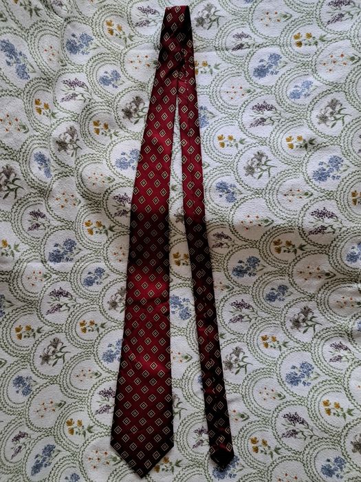 Krawat męski pure silk jedwabny wiśnia 100% silk jedwab