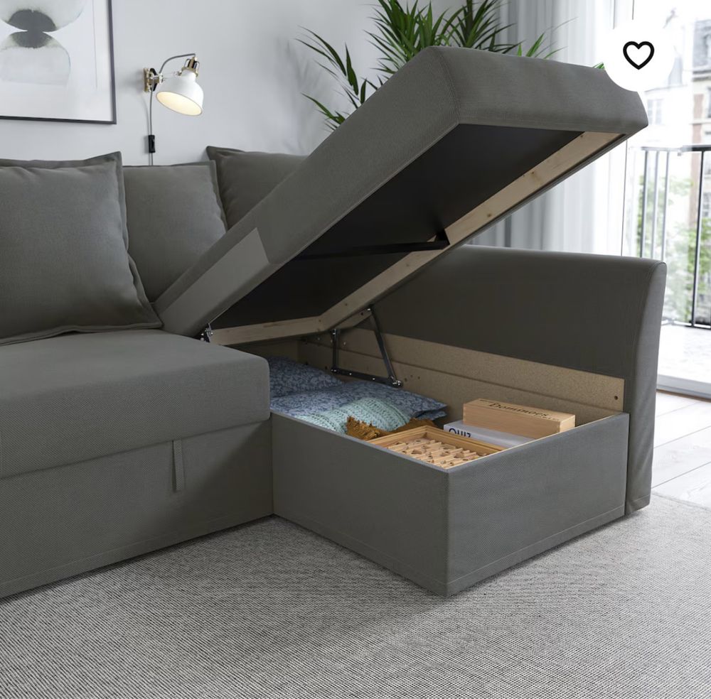 Narożnik kanapa sofa IKEA HOLMSUND szary / rozkładany