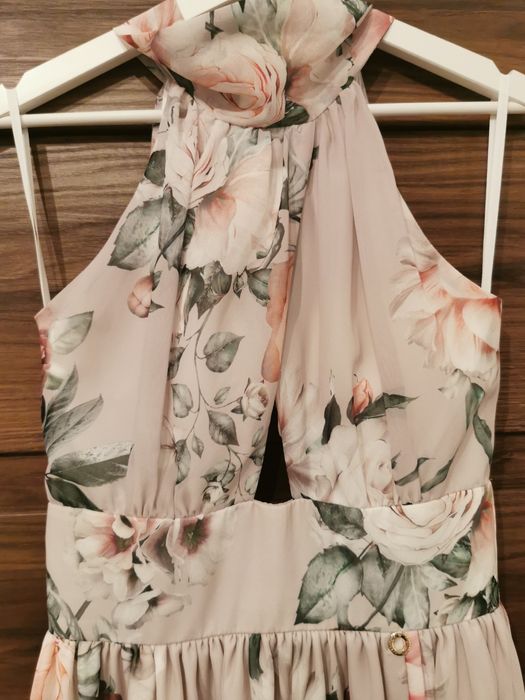 Sukienka wizytowa długa kwiaty