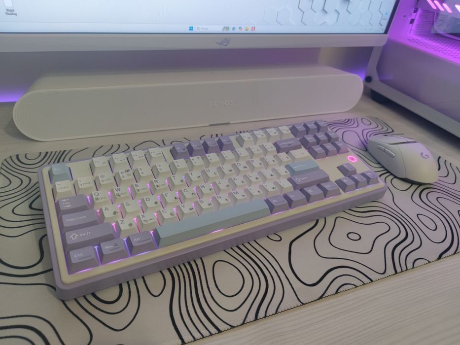 Механічна бездротова клавіатура Ajazz AK870 White/Purple