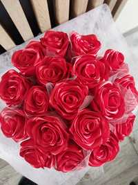 Flower box róże ze wstążki