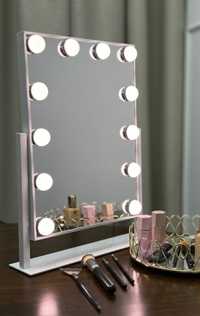 Lusterko do Makijażu Makeup Mirror Prezent 47x35 cm białe estradowe