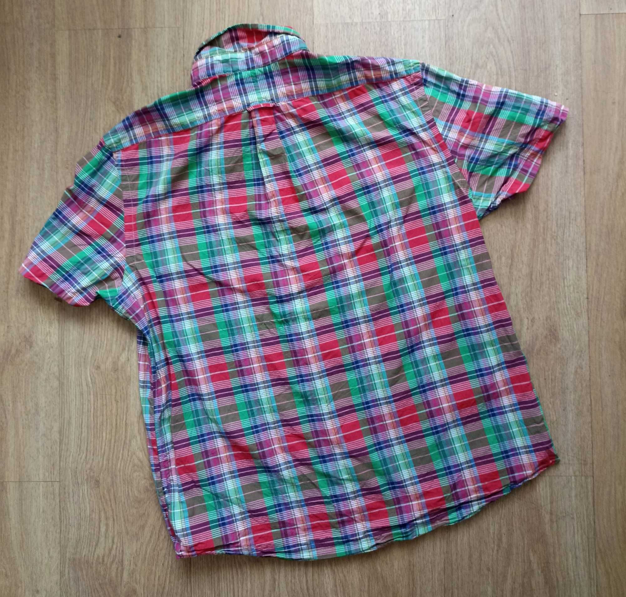 Ralph Lauren Indian Madras koszula na krótki rękaw kratę L/XL