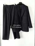 Garnitur damski Massimo dutti 34 XS granatowy navy wełniany wiskozowy