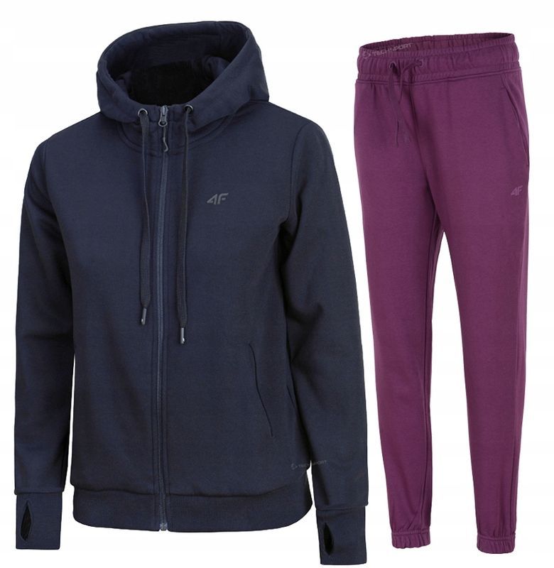 4f Ocieplany Damski Dres Bawełna Komplet Bluza Spodnie / rozm S