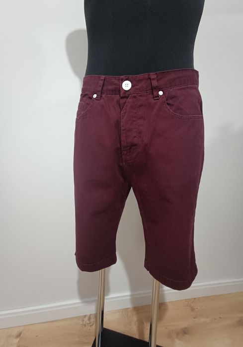 Bordowe męskie spodenki firmy Fabric używane rozmiar 32 S/M