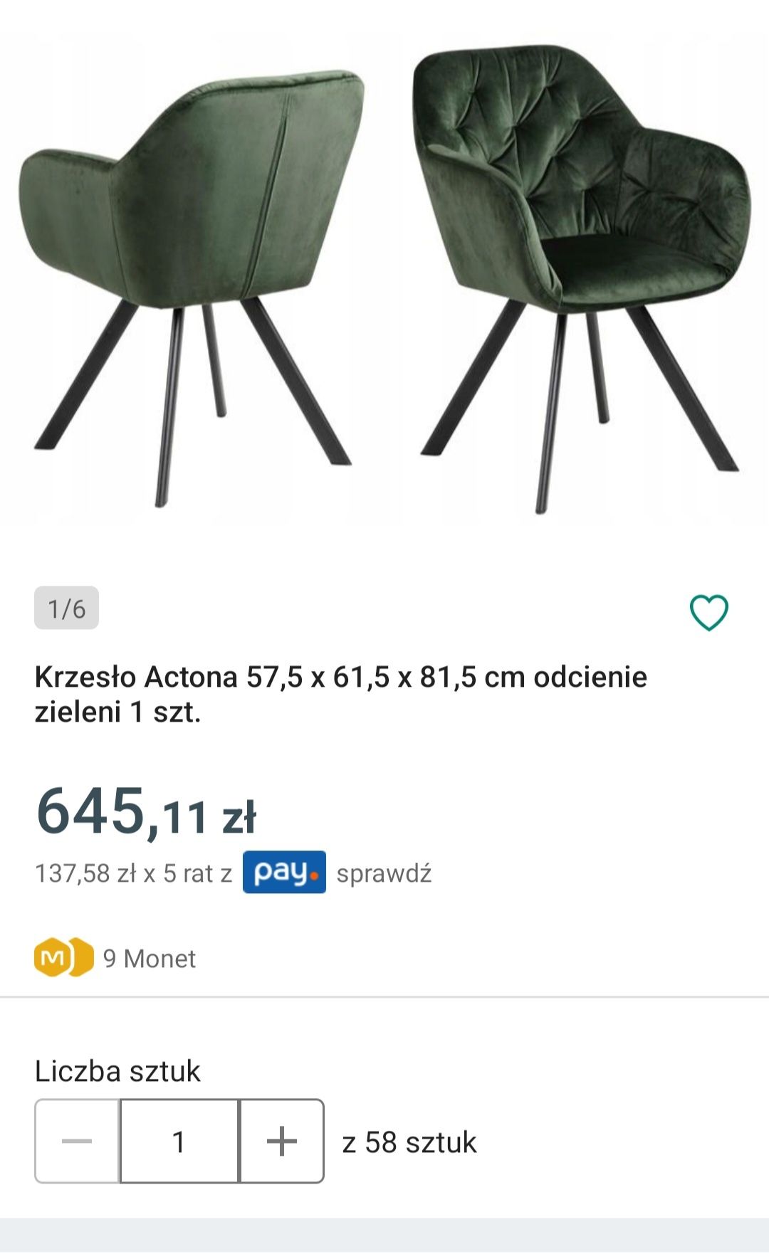 Krzesło Actona  Lola 1 szt