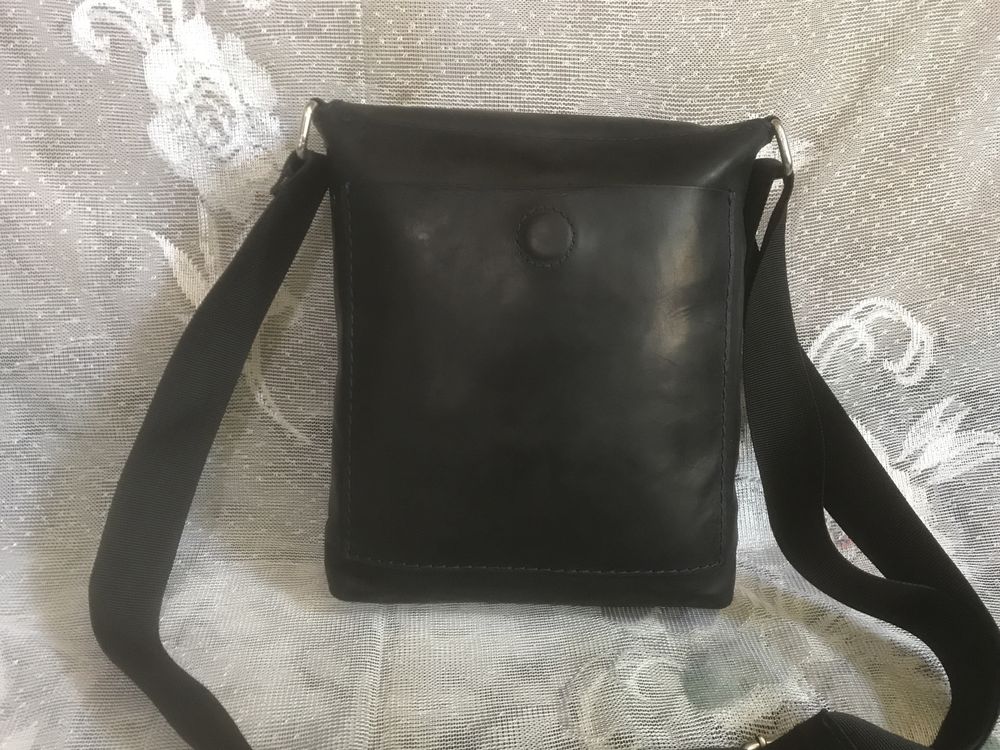 Подарок мужу! Кожаная мужская сумка, Дания. Размер 28-22-6 см